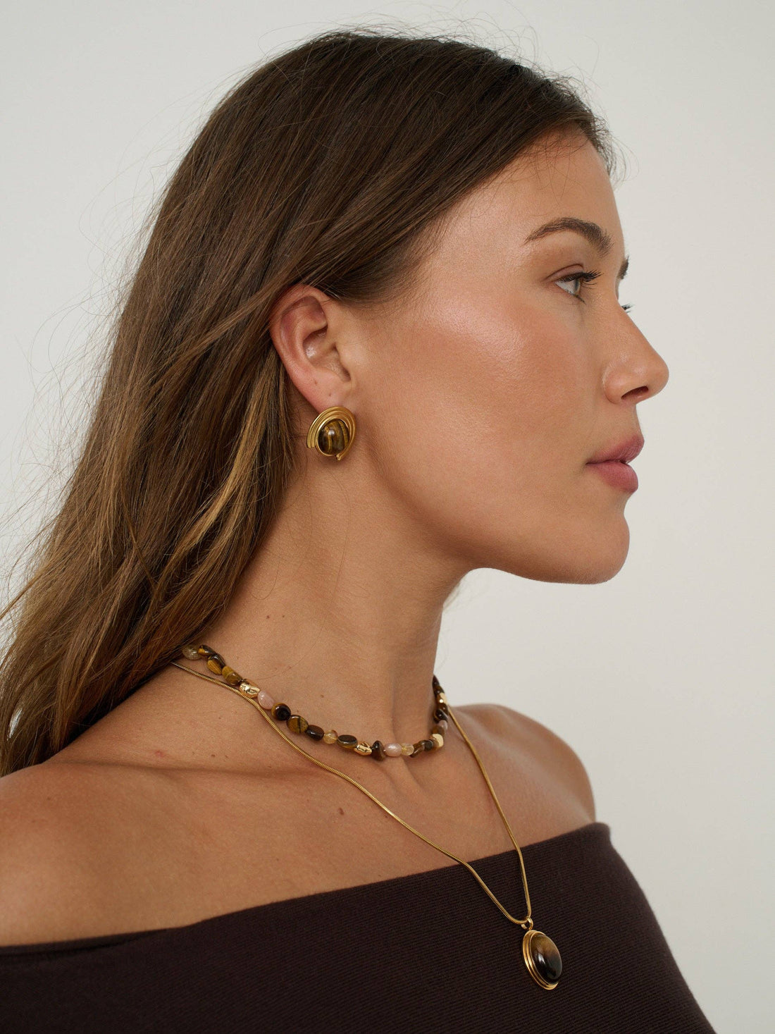 Talia Tiger Eye Earring