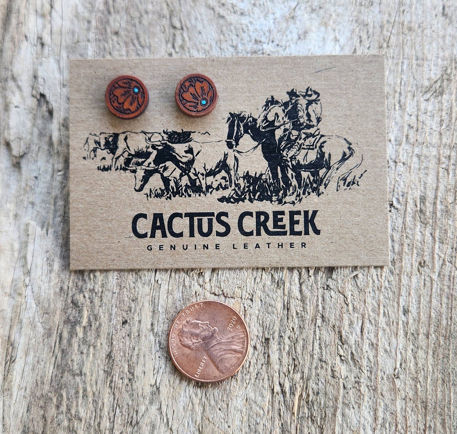 &quot;Mini Millie&quot; Handmade Genuine Leather Stud Earrings