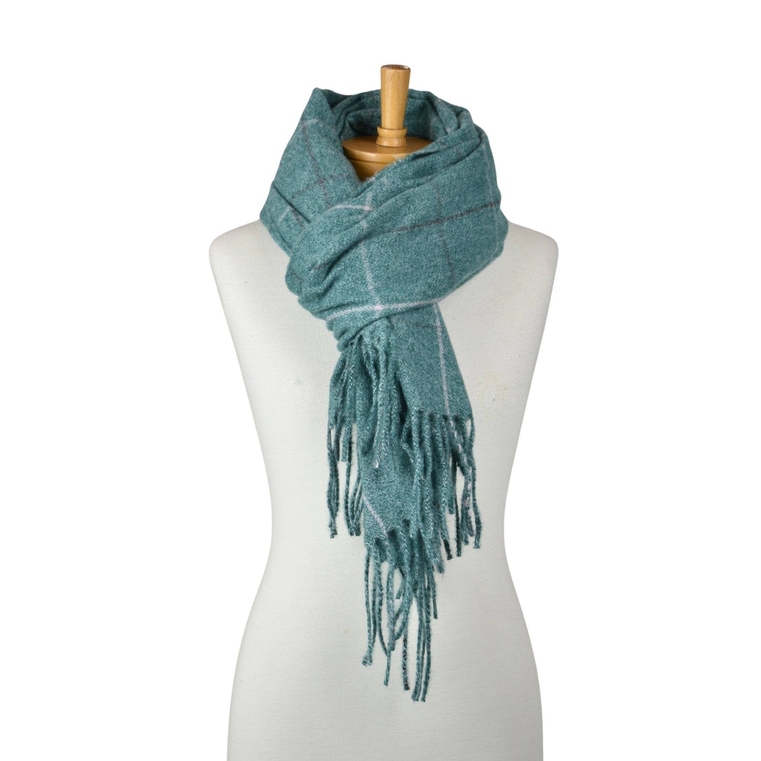 THSS2815: Emerald Green: Grid Check Scarf