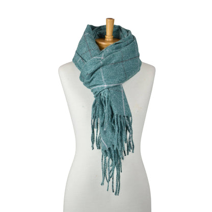 THSS2815: Emerald Green: Grid Check Scarf