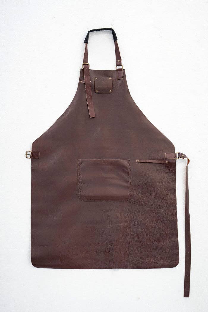 Classic Chestnut Leather Apron Durable, Stylish &amp; Handmade