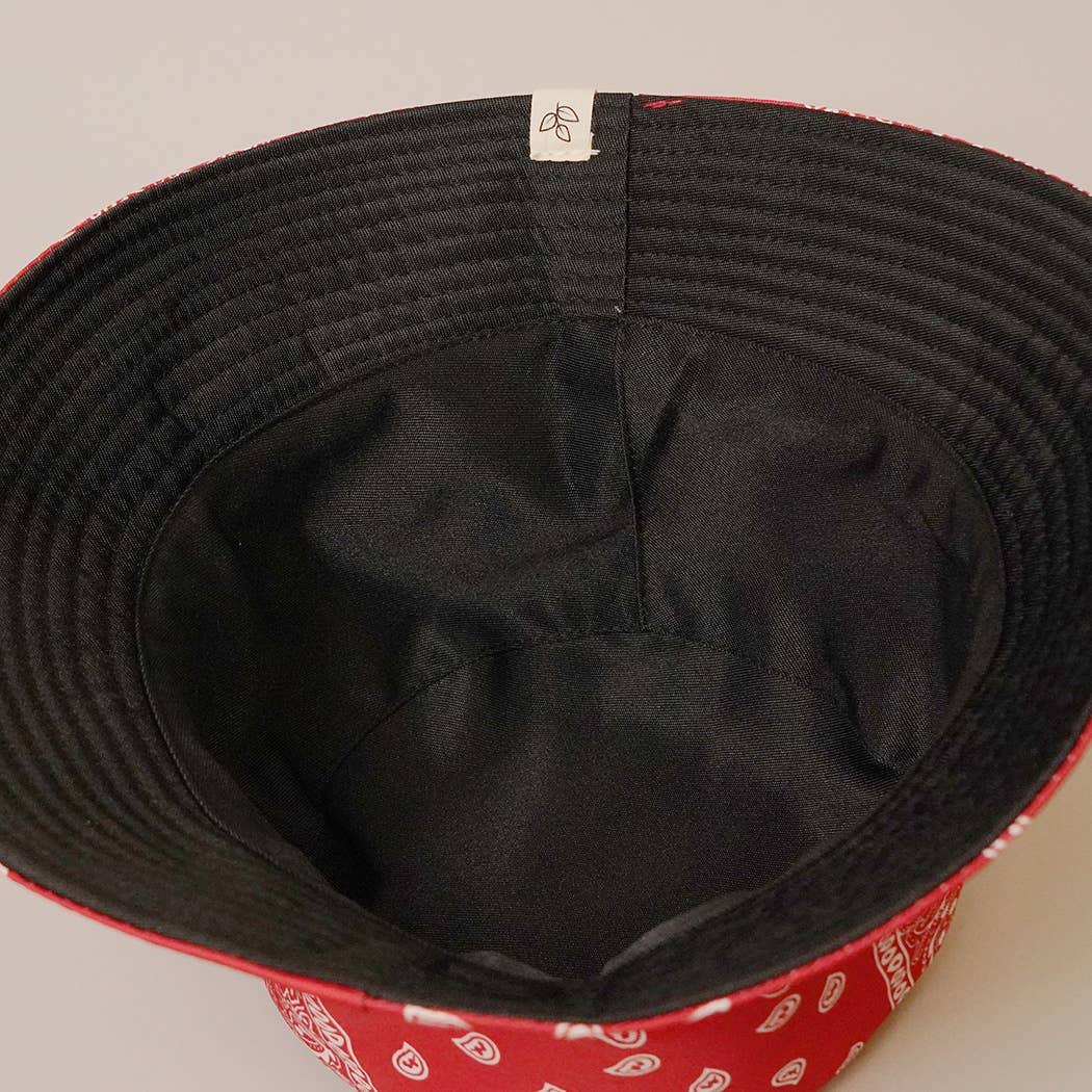 Pink Paisley Cashew Print Double-Sided Reversible Hat
