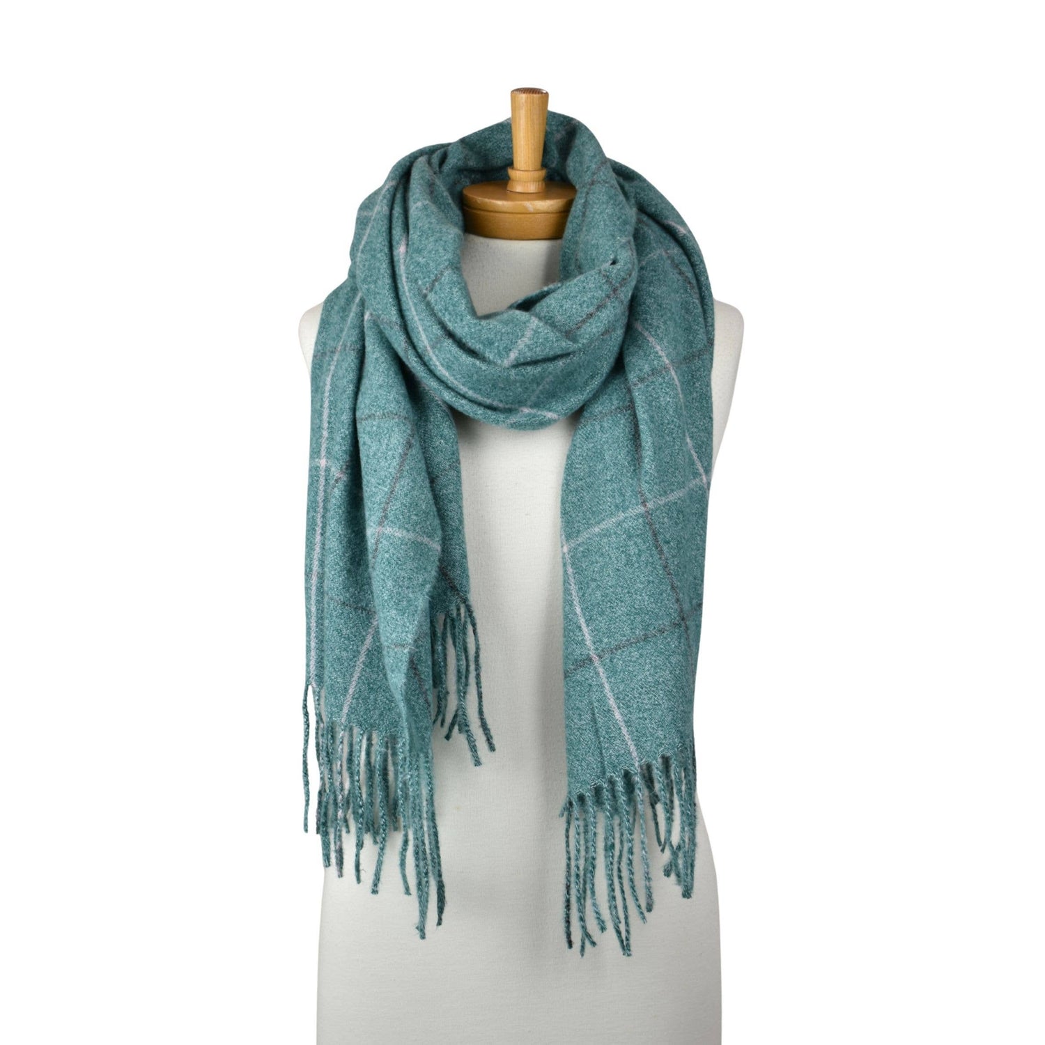 THSS2815: Emerald Green: Grid Check Scarf