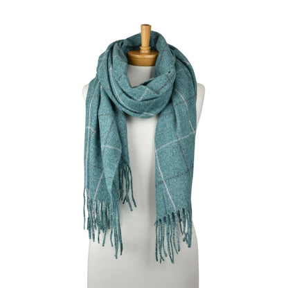 THSS2815: Emerald Green: Grid Check Scarf