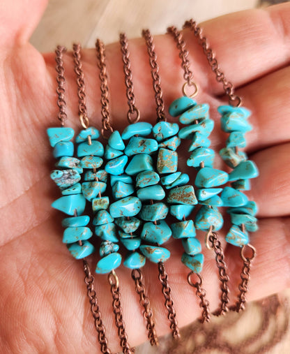&quot;Oakley&quot; Turquoise Howlite and copper bar necklace