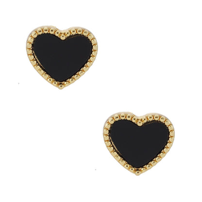 Heart Shaped Gold Dipped Post Earrings