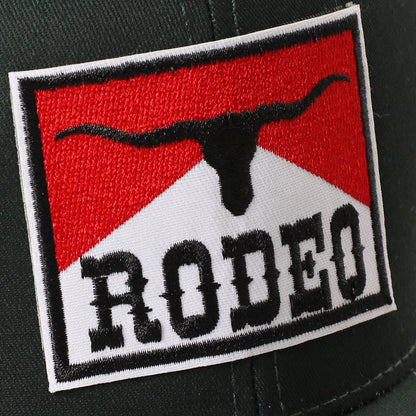 RODEO Patch Embroidered Mid Profile Mesh Back Trucker Hat