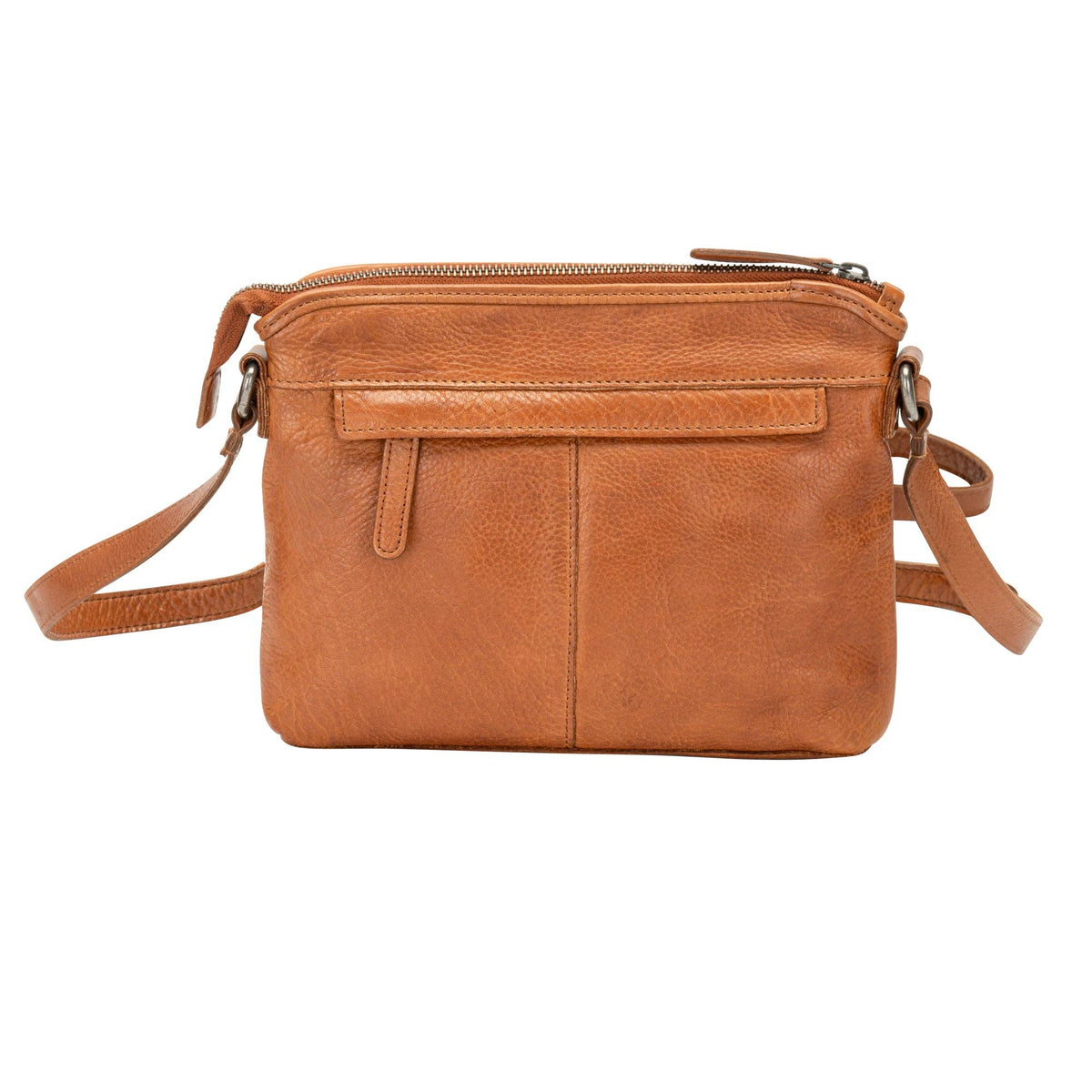 Mila – Diamond Weave Crossbody Bag (Cognac)