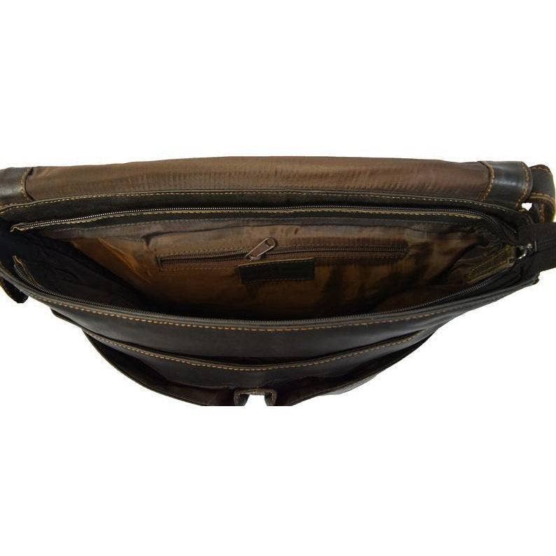 Leather Shoulder Laptop Bag Brown Gent GW117BRN
