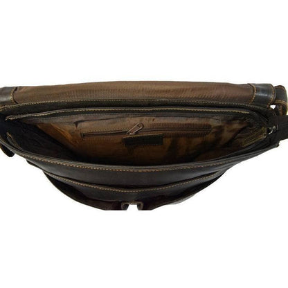 Leather Shoulder Laptop Bag Brown Gent GW117BRN