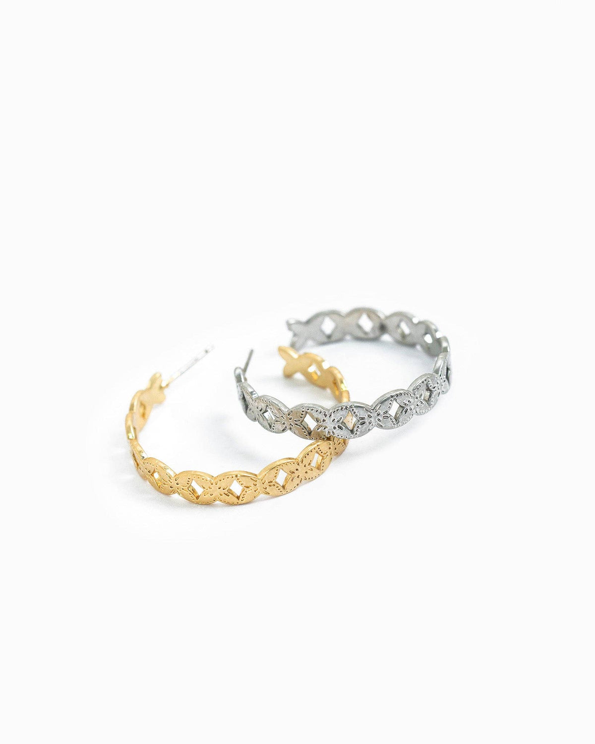 Western Patterned Hoop Earrings