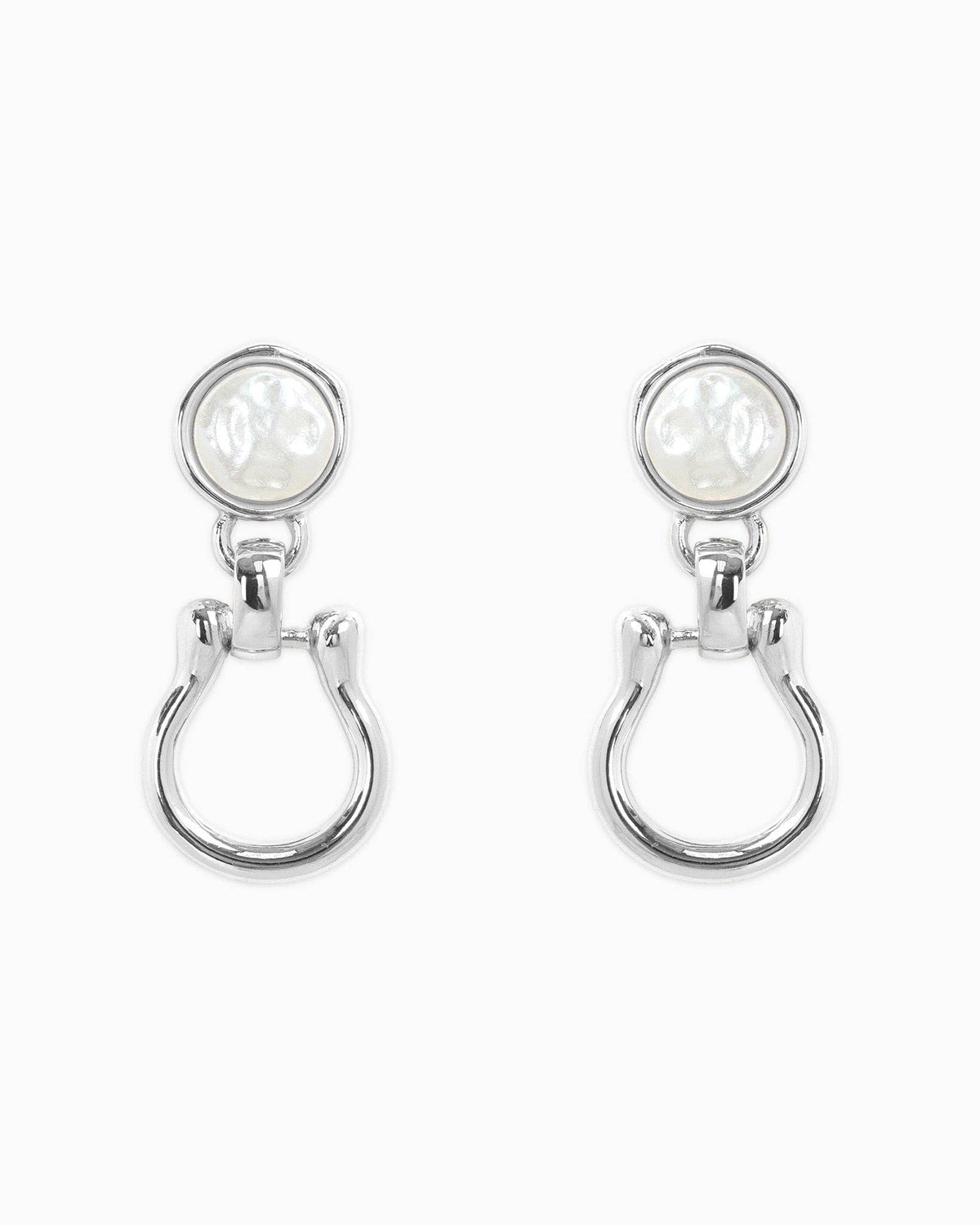Pearl Top Horsebit Earrings