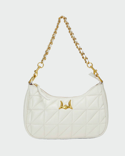 Joe Quilted Nappa Leather Bag - Black &amp; White Cowhide