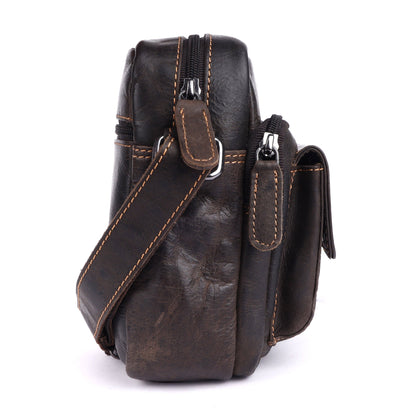 Greenwood Leather Ryder Crossbody Bag, Vintage Dark Brown