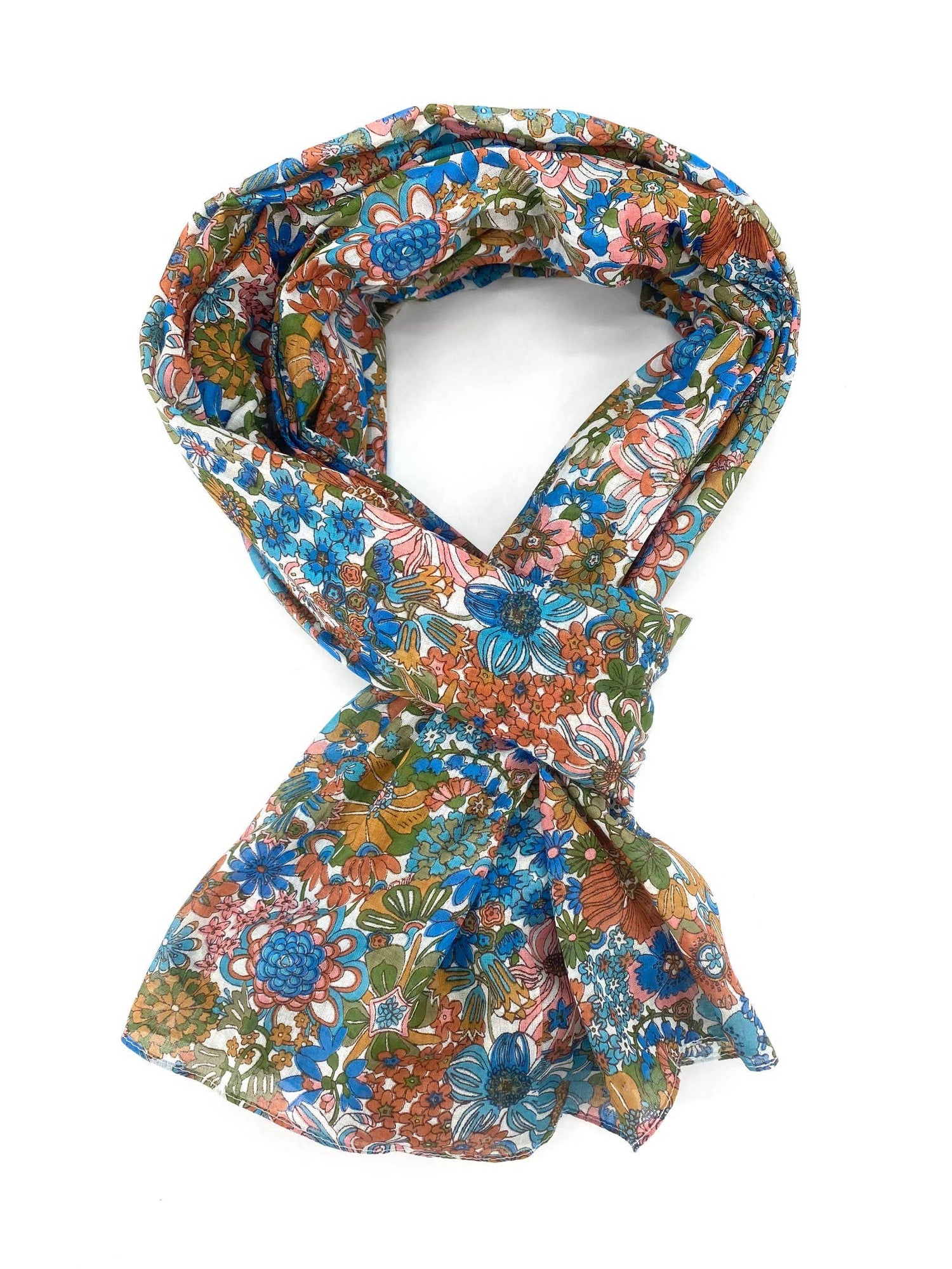 Floral printed 100% cotton scarf pareo 3