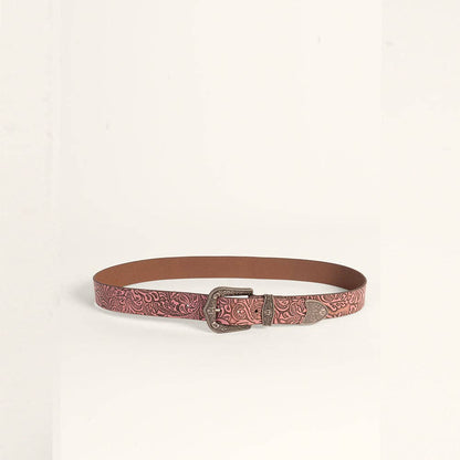 Loyal West Sophia Belt-Pink Floral Leather