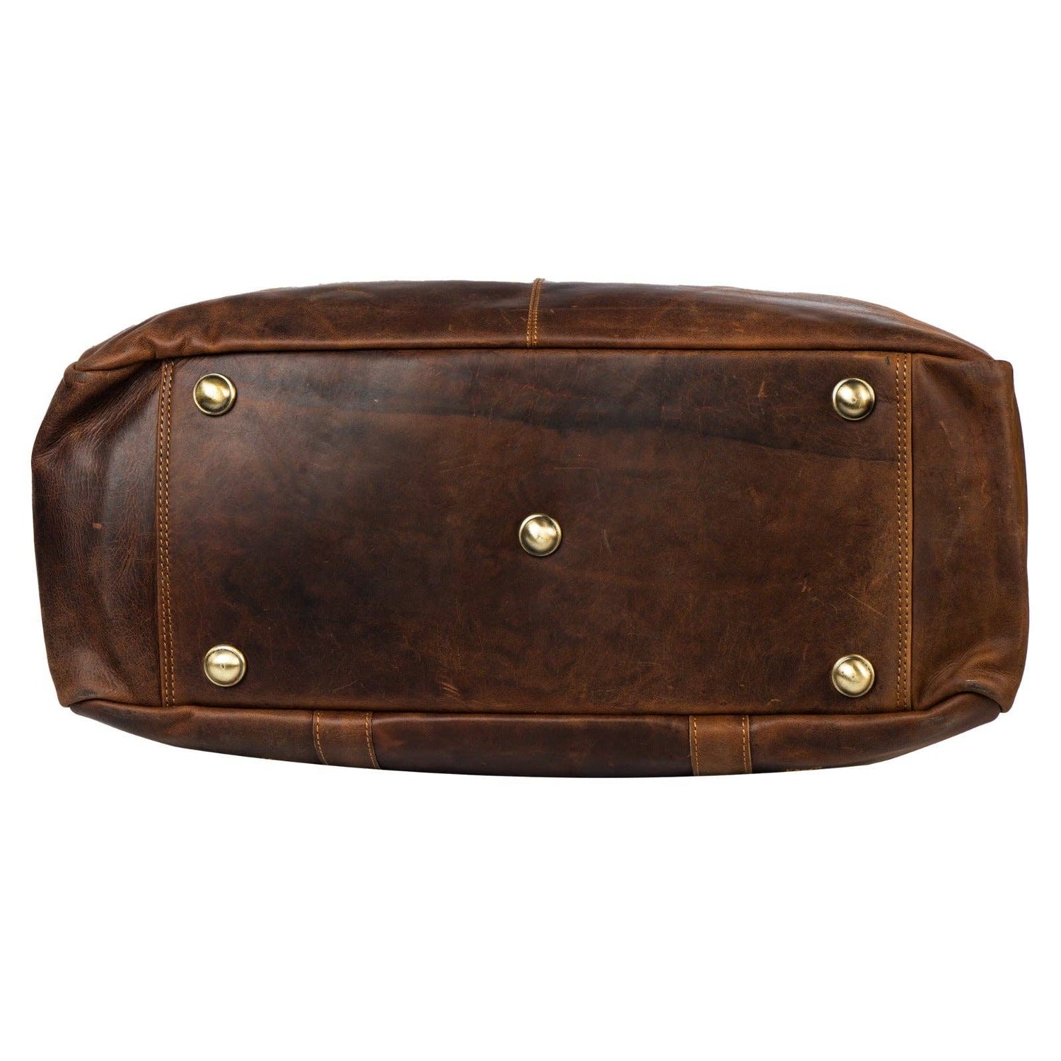Voyager Leather Weekend Bag – Full Grain Oil Pull-Up Leather Travel Duffel (Sandal)