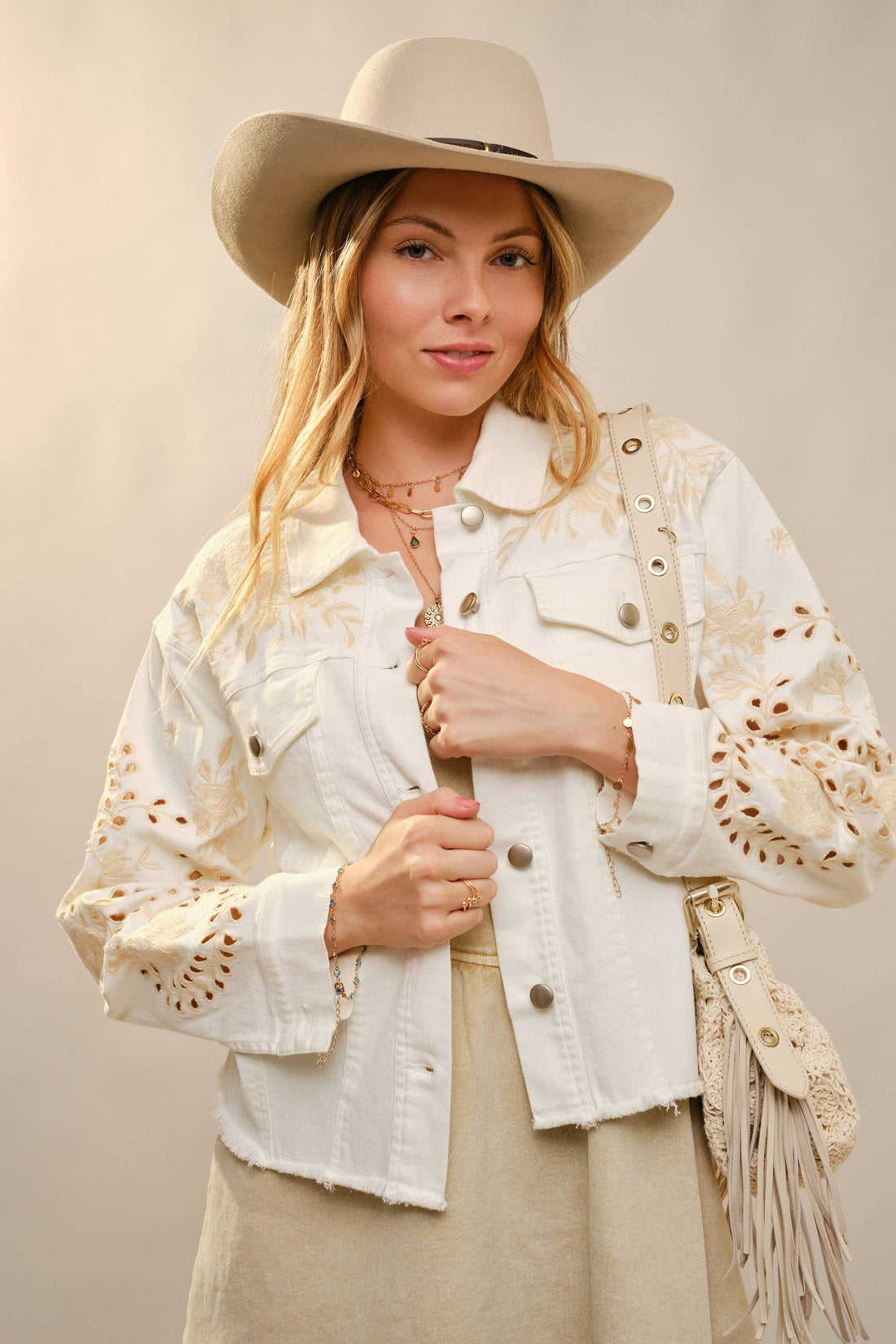 Floral Embroidered Denim Jacket