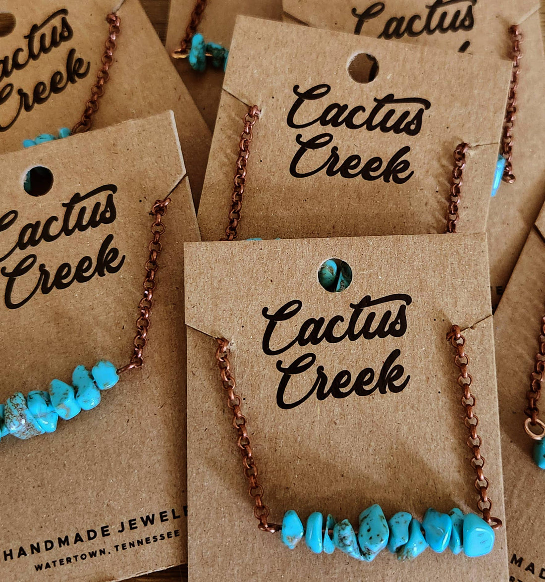 "Oakley" Turquoise Howlite and copper bar necklace