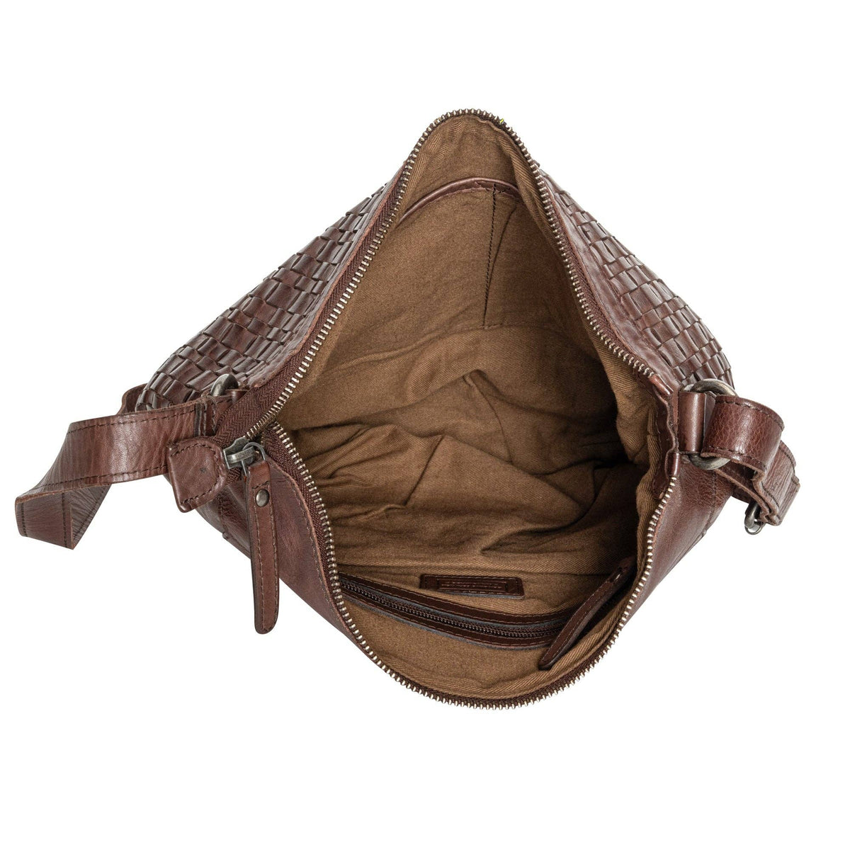 The Winslow Shoulder Bag — Vintage Woven Leather Crossbody (Brown)