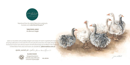 ‘Afternoon Gaggle’ Sebastapol Geese - Greeting Card