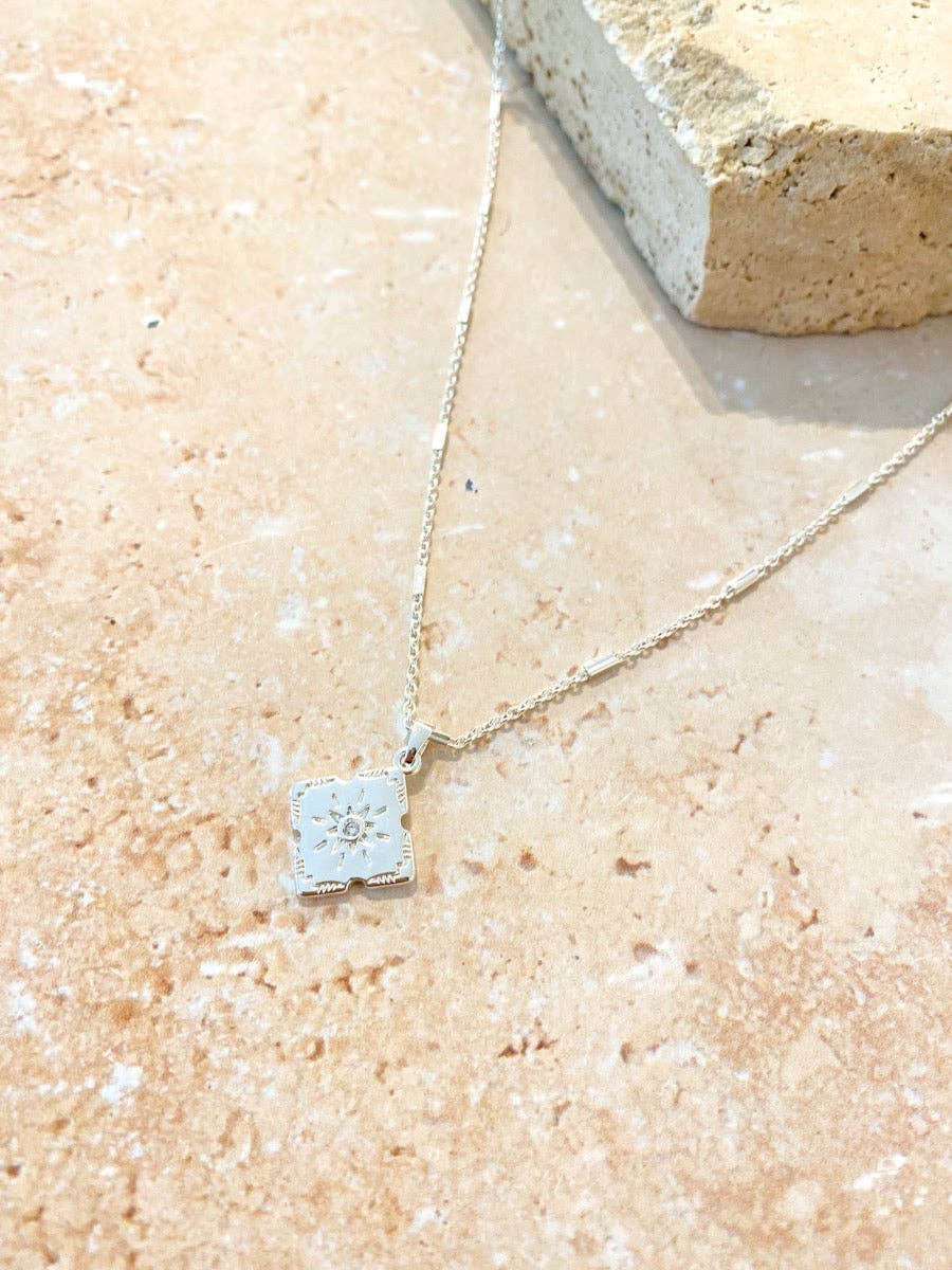 Lori Sterling Silver Plated Charm Necklace
