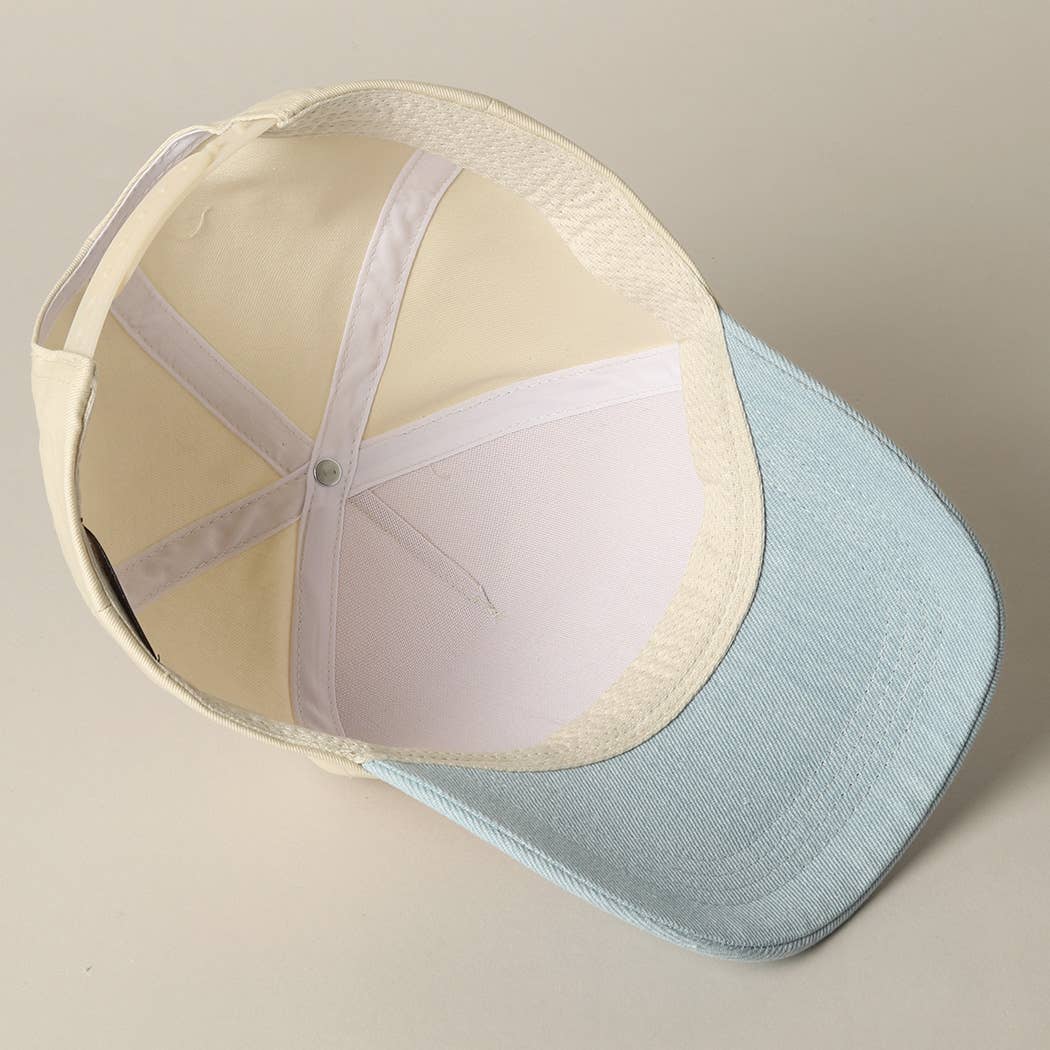 Detailed Cowboy Horse Embroidery Patch Denim Cap