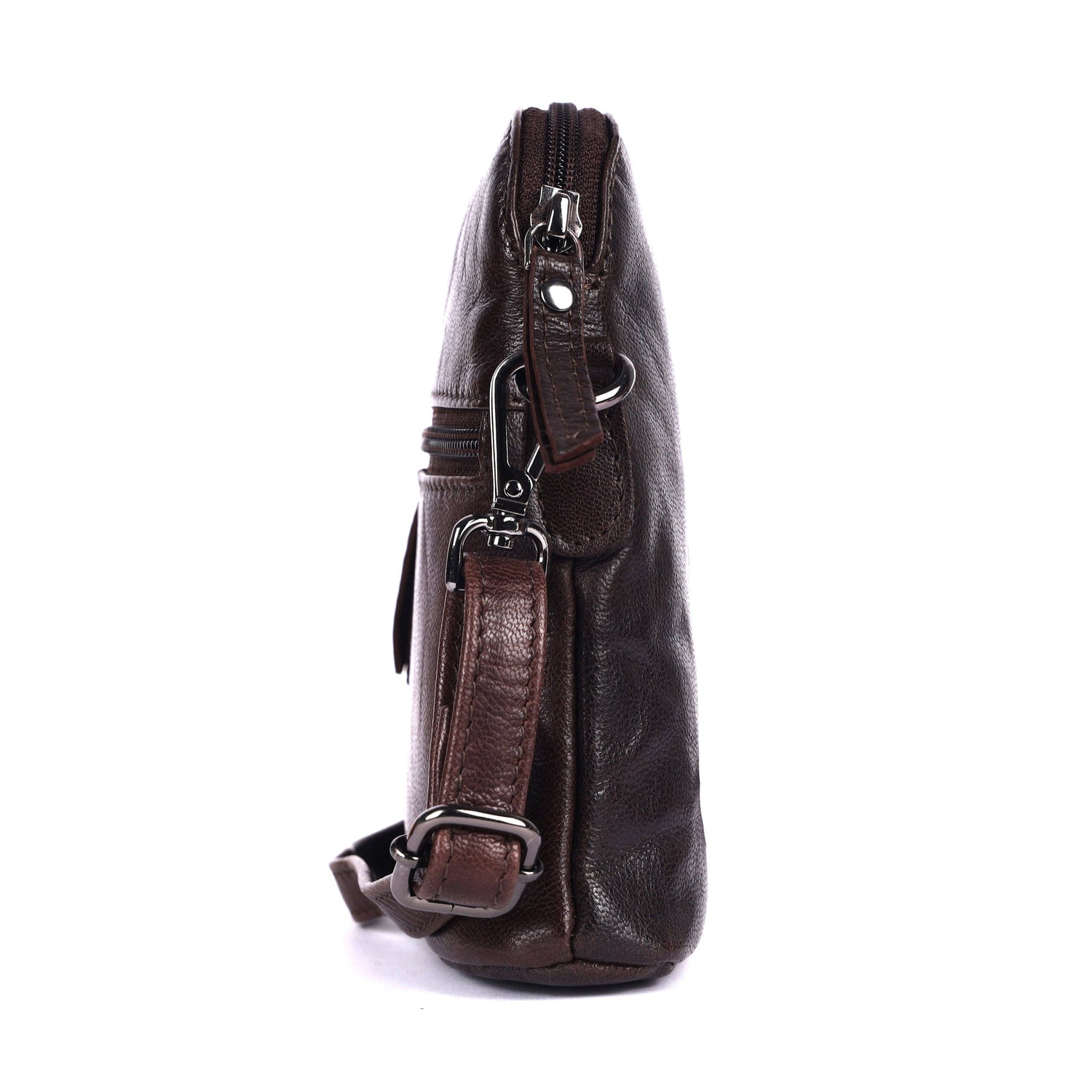 Alder Leather Crossbody Bag – Genuine Leather Sling Bag for Women (Dark Brown)
