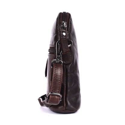 Alder Leather Crossbody Bag – Genuine Leather Sling Bag for Women (Dark Brown)