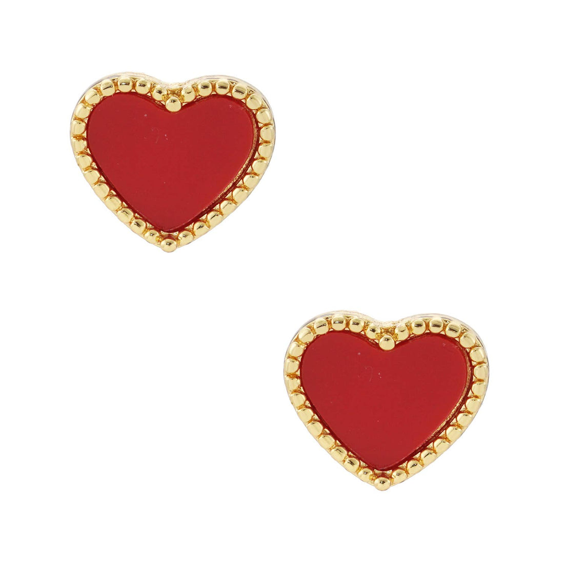 Heart Shaped Gold Dipped Post Earrings