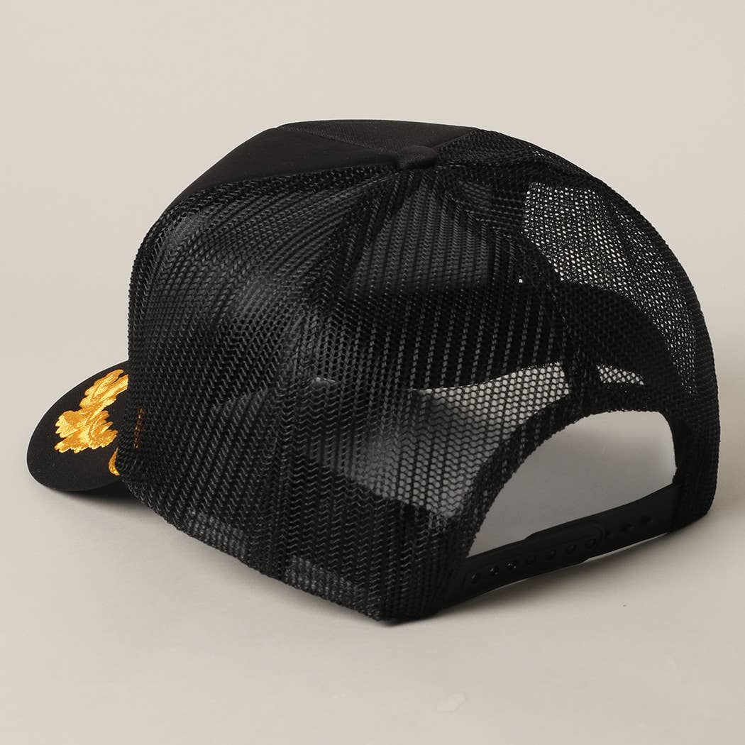 Kiss Me Cowboy Text Foam Mesh Back Trucker Hat Cap