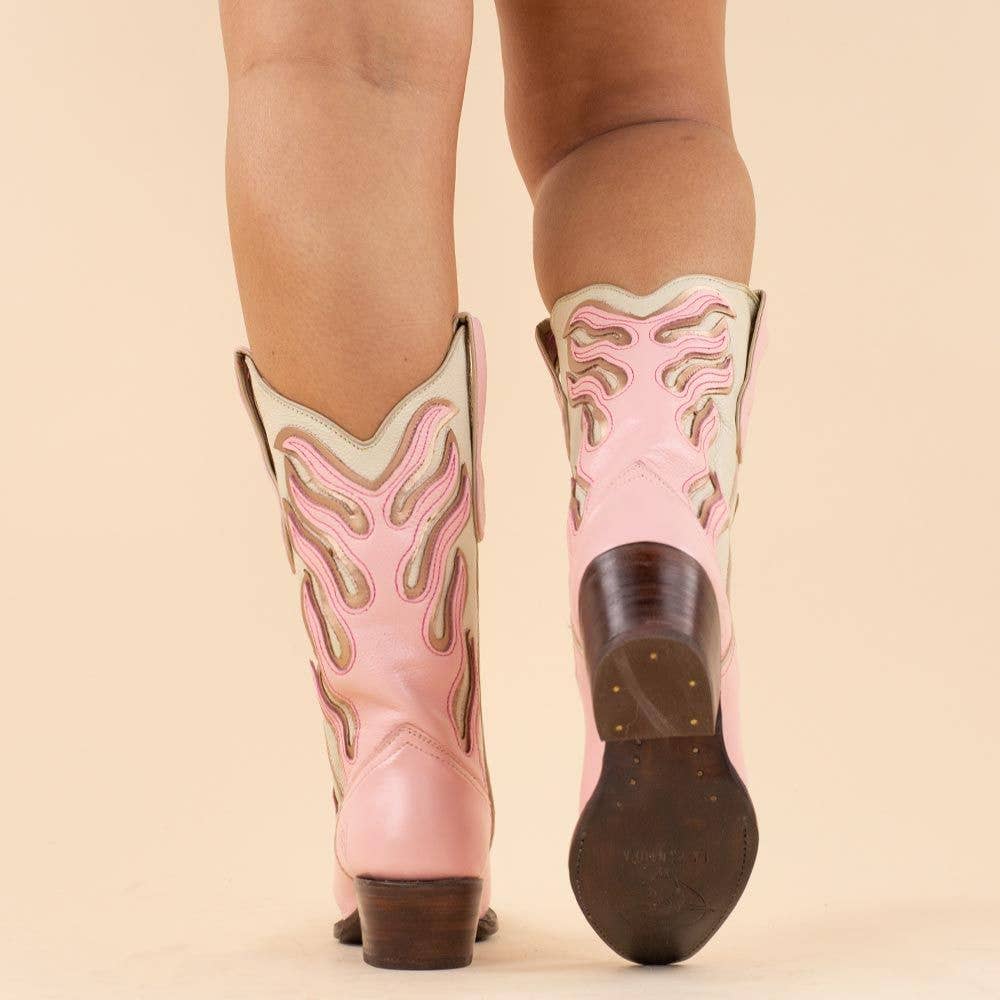 Pre Order La Pintura Goodyear Welted Flames Pink
