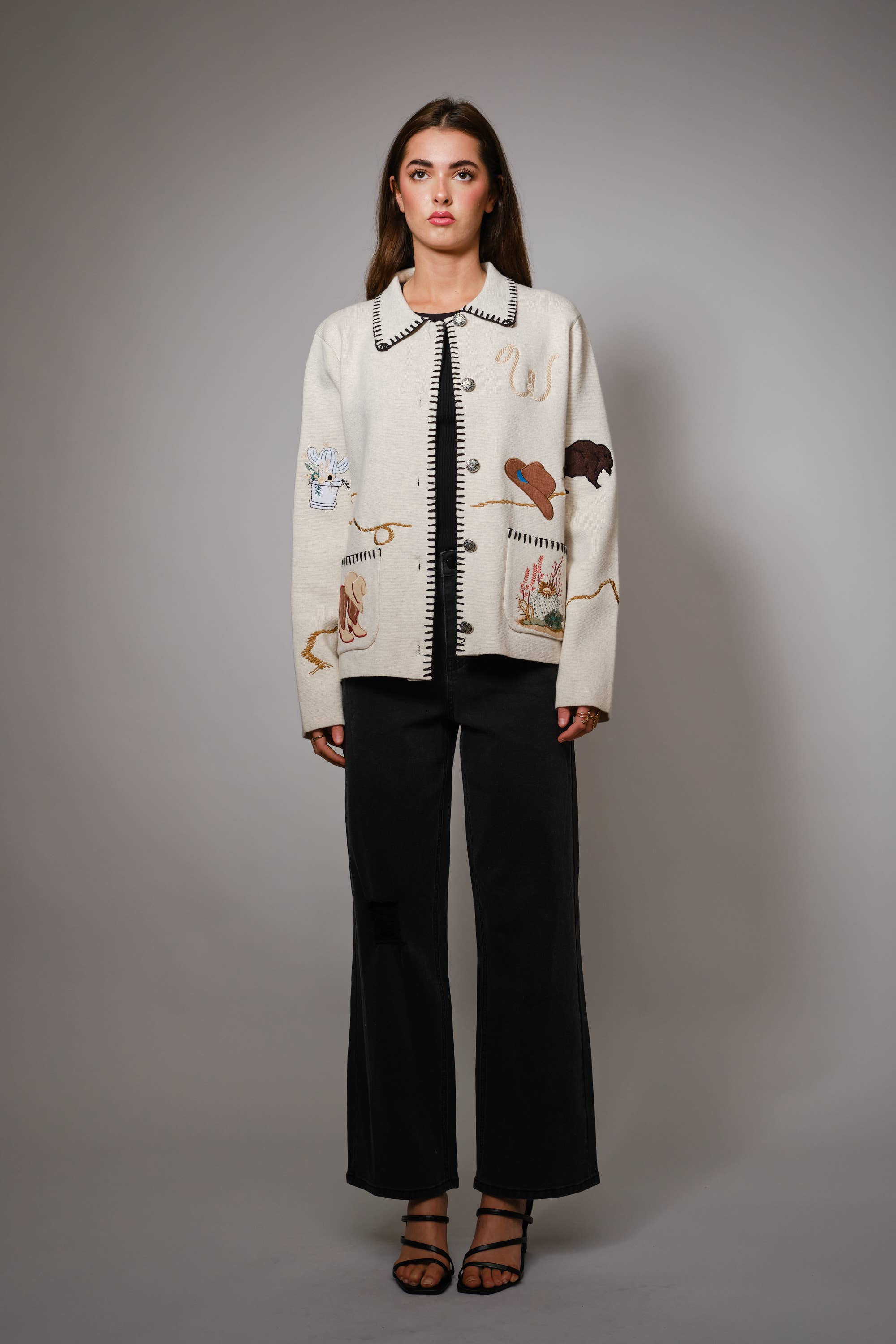 Motif Wool Blend Sweater Jacket
