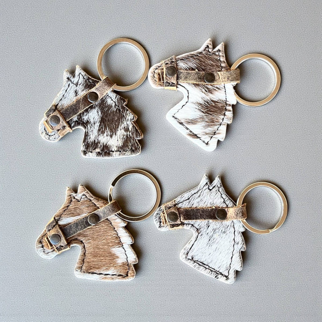 Horse cowhide &amp; leather Keychain 