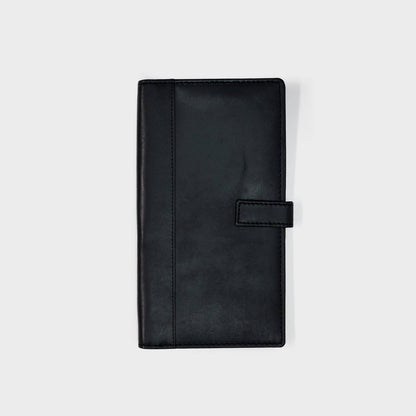 Black Leather Travel Wallet 