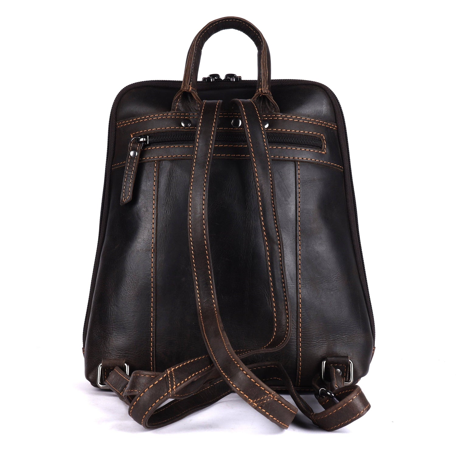 Greenwood Hartley Leather Backpack Dark Brown
