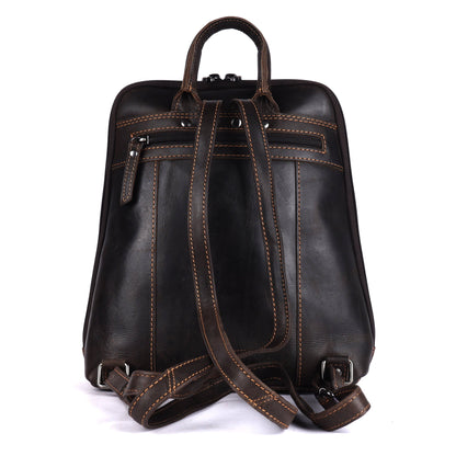 Greenwood Hartley Leather Backpack Dark Brown