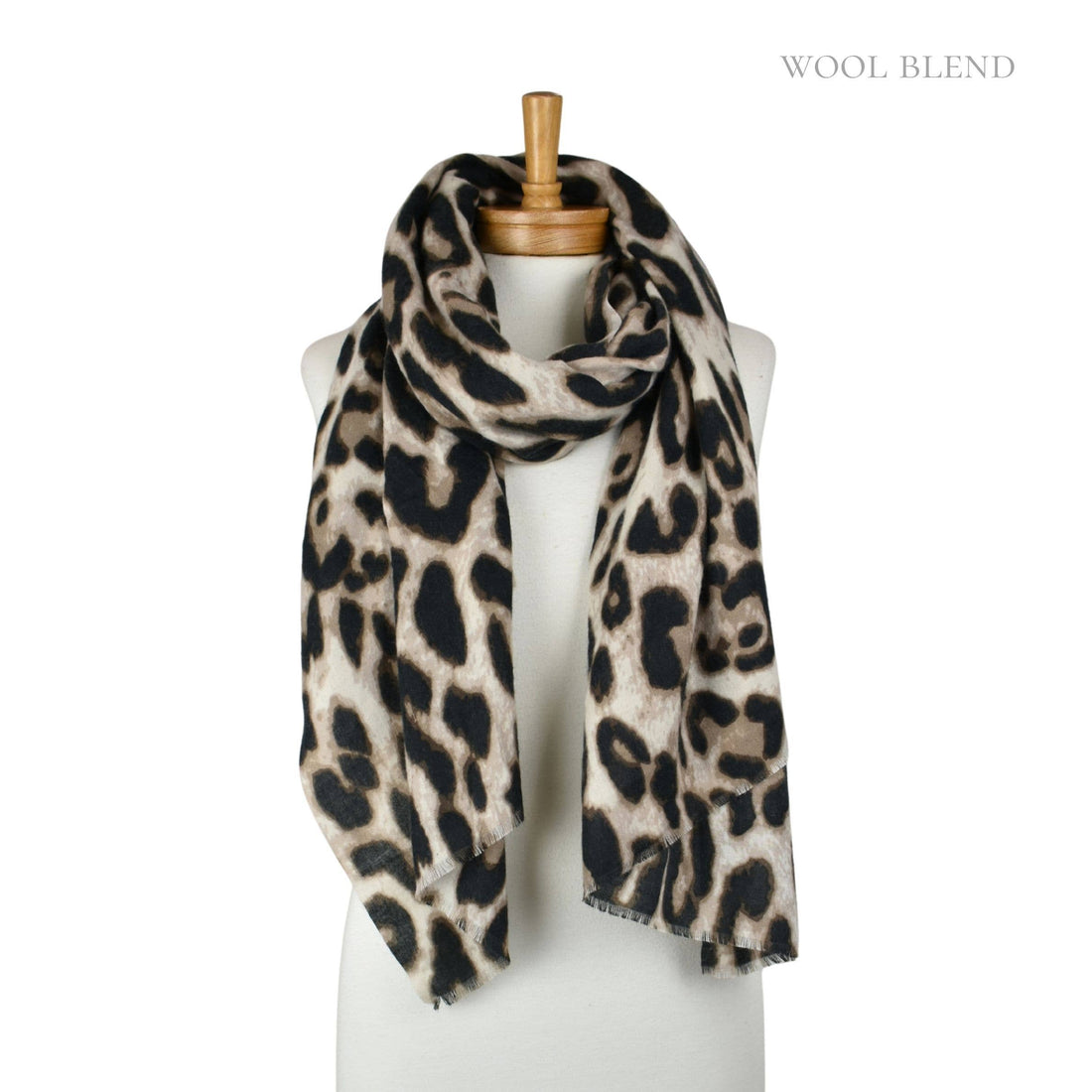 Beige: Lux Leopard Scarf