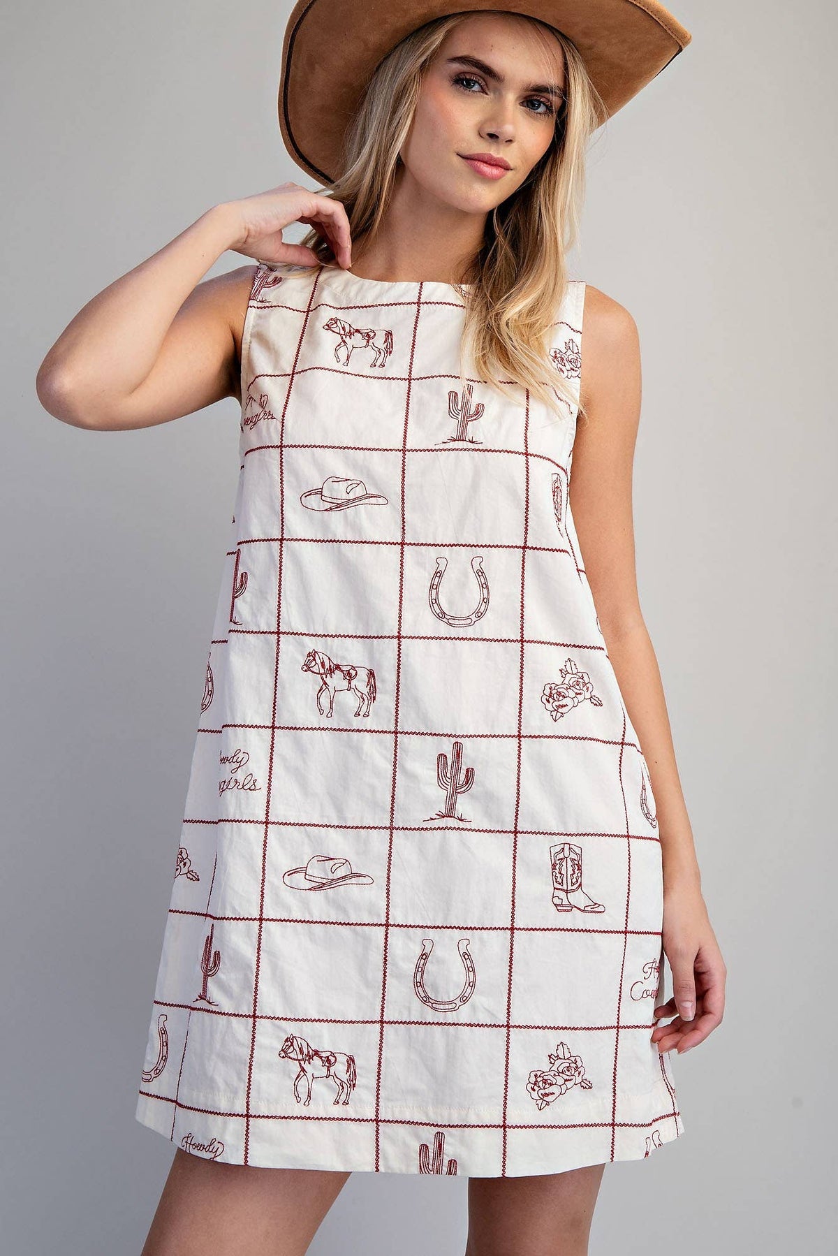 WESTERN INSPIRED SHIFT MINI DRESS