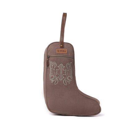 Sunstone Cotton &amp; Leather Boot Bag in Sandy Taupe