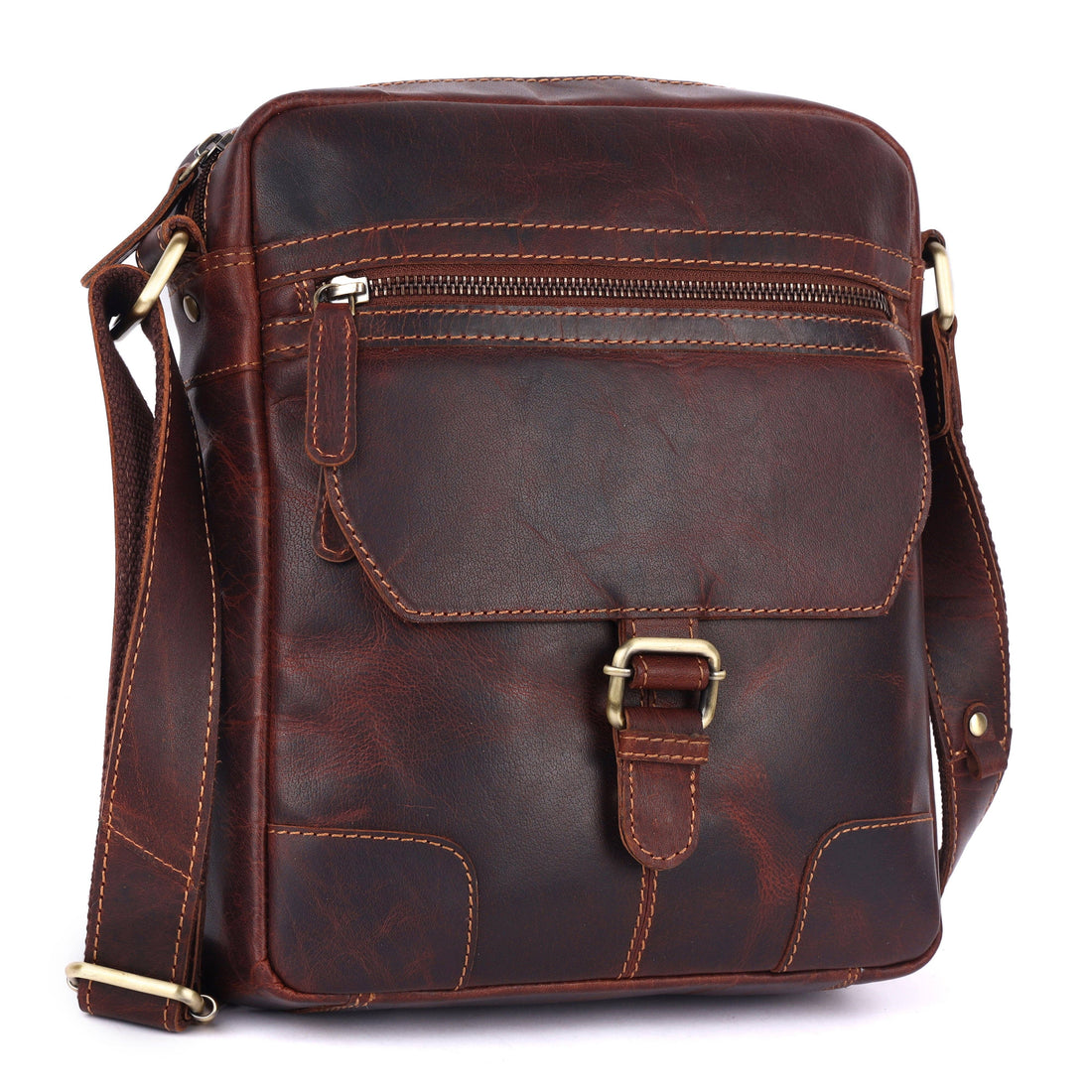Hendrix Vintage Leather Crossbody Bag – Men&