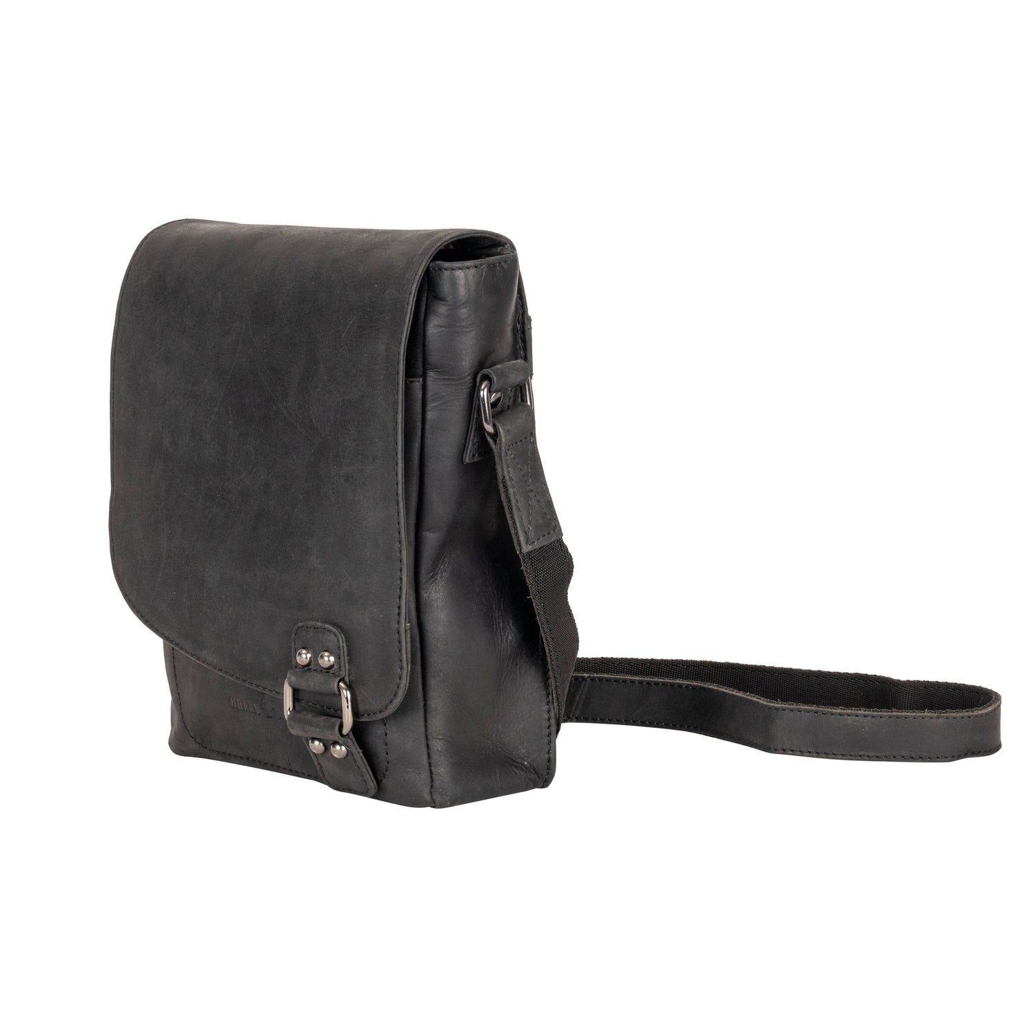 Leather Shoulder Bag Black - Hobart GW834BLK