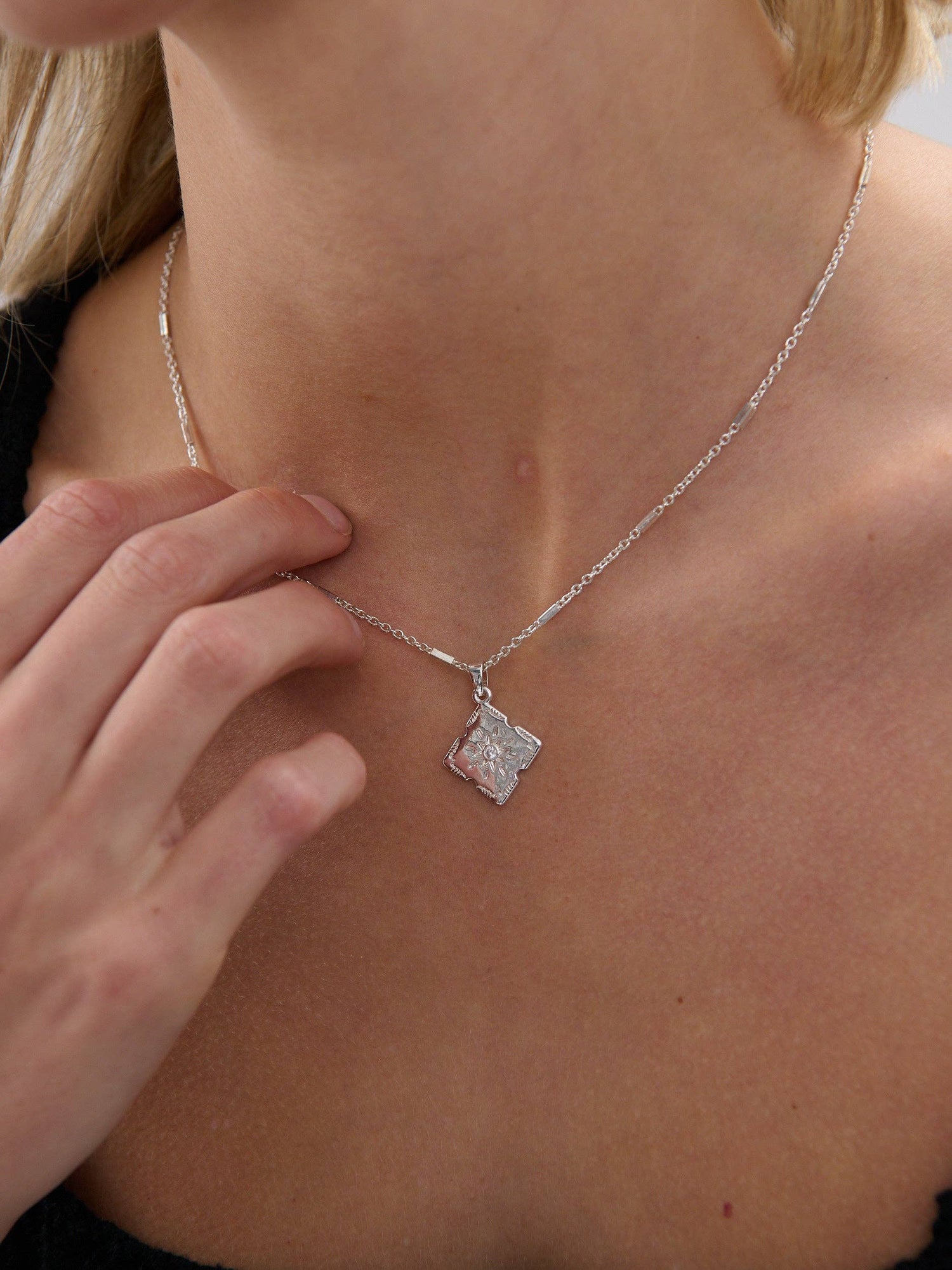Lori Sterling Silver Plated Charm Necklace