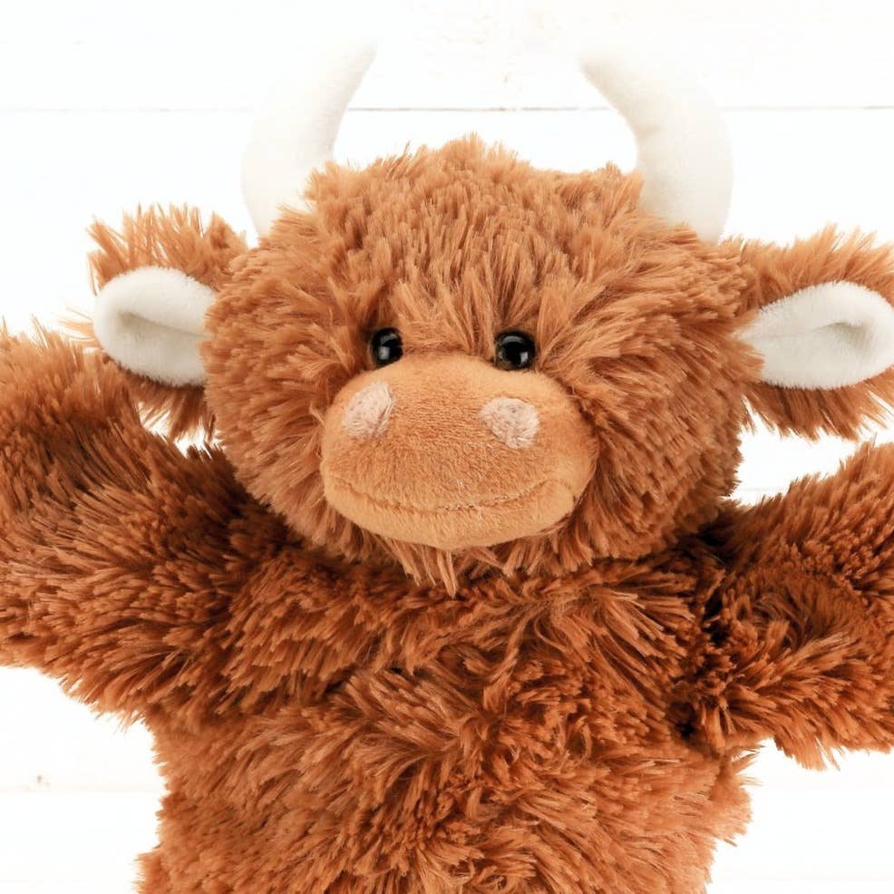 Highland Cow  Hand Puppet Brown - 23CM