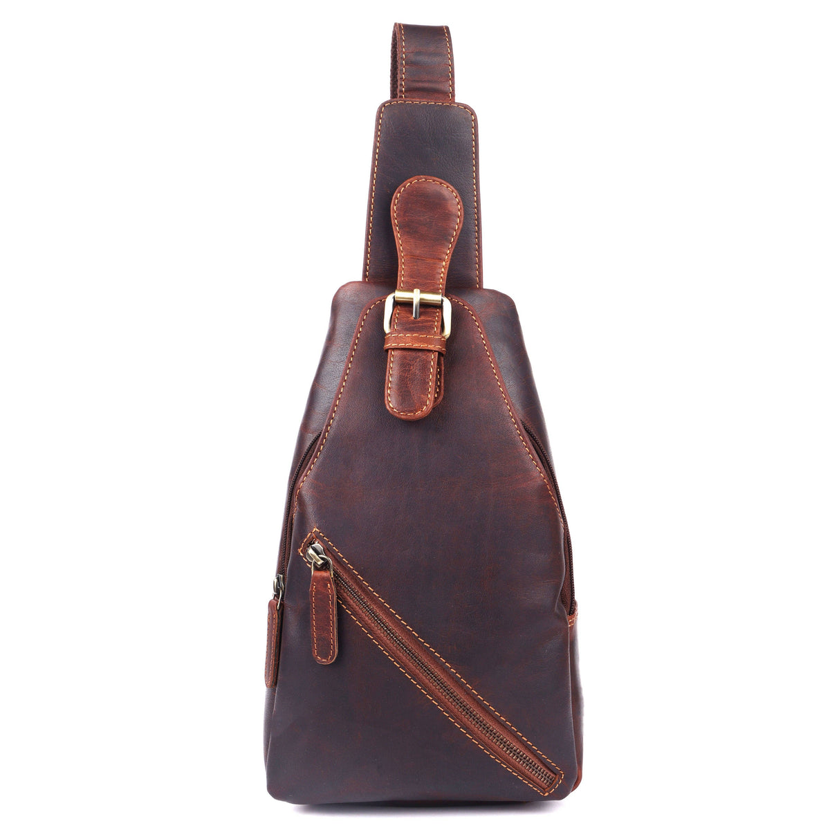 Jasper – Vintage Leather Crossbody Sling Bag for Men Brown