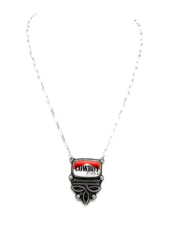 Western Cowboy Killer Boot Stitch Necklace