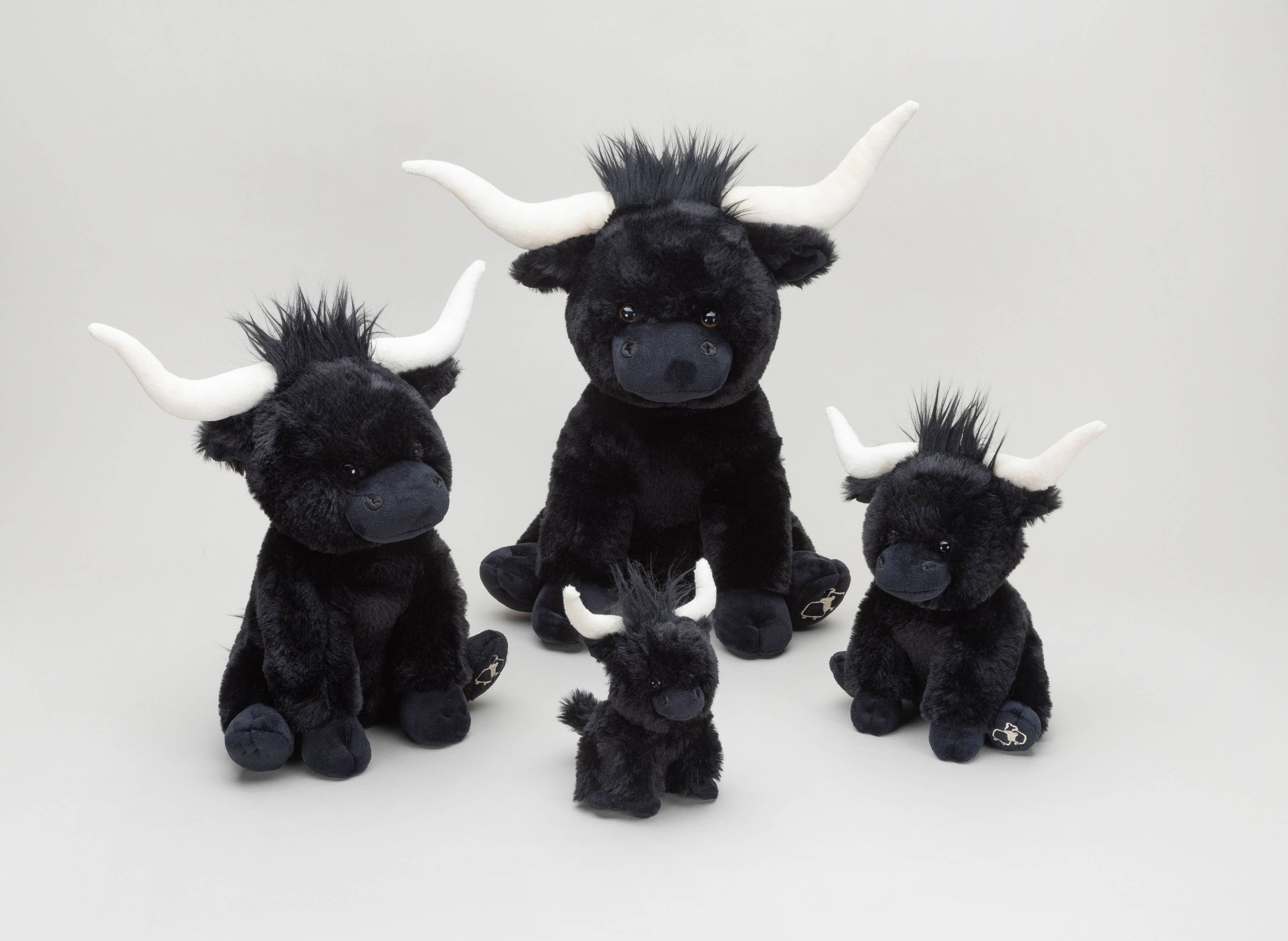 Black Large Longhorn Plush Cow- 30cm