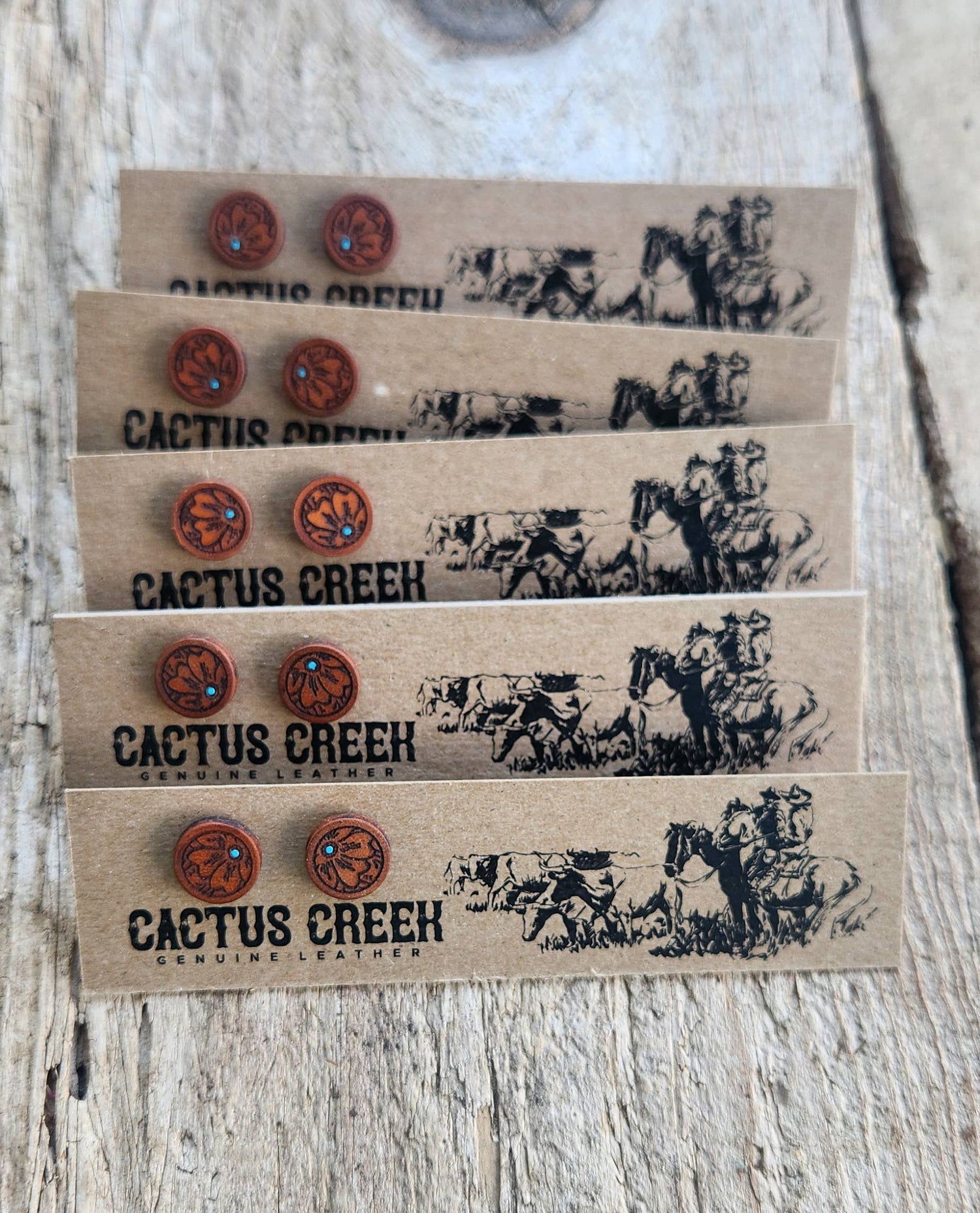 &quot;Mini Millie&quot; Handmade Genuine Leather Stud Earrings