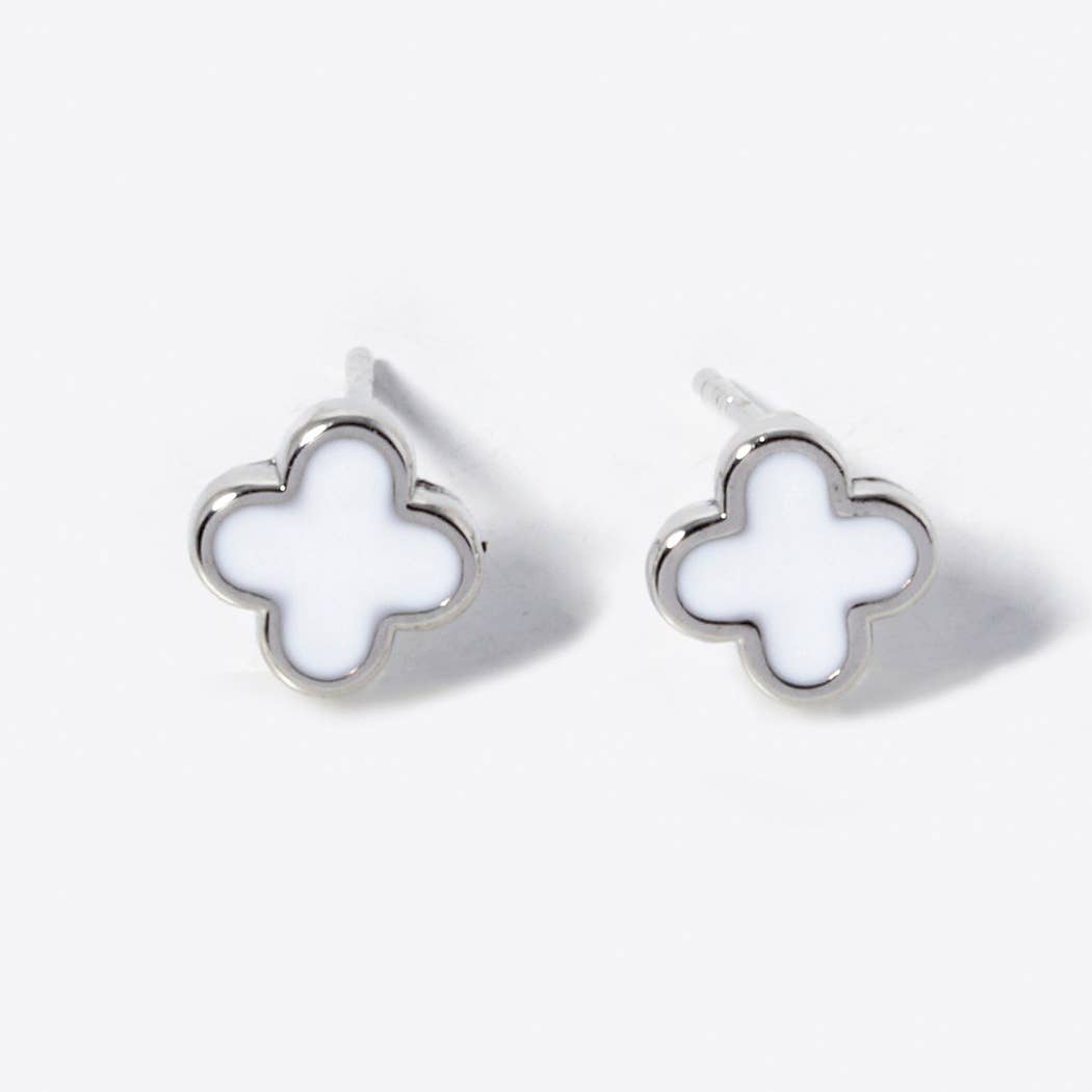 Gold-Dipped Clover Post Earrings