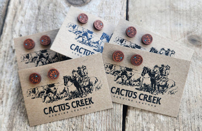 &quot;Mini Millie&quot; Handmade Genuine Leather Stud Earrings